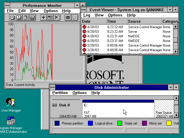 Windows NT 3.1 (Workstation and Server)